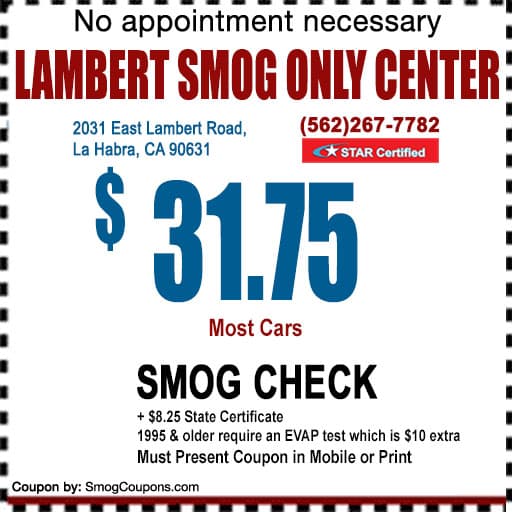 Vista Smog Check Coupon